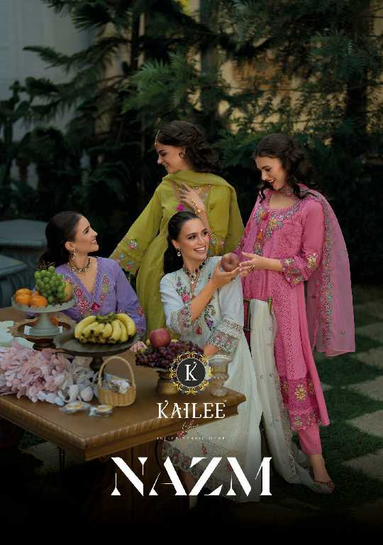 Kailee Nazm Wholesale Luxury Fancy Anarkali Print With Schiffli Pakistani Collection
