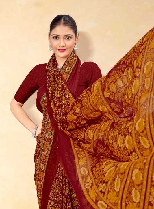 Ruchi Star Chiffon 187 Wholesale Chiffon Fabrics Printed Ethnic Sarees
