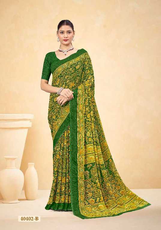 Ruchi Star Chiffon 187 Wholesale Chiffon Fabrics Printed Ethnic Sarees
