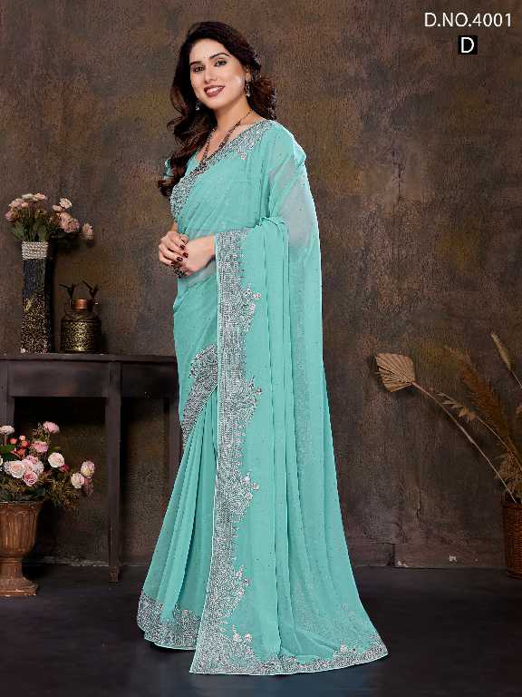 Jayshree D.no 4001 Colour Wholesale 60 Gram Georgette Party Wear Sarees