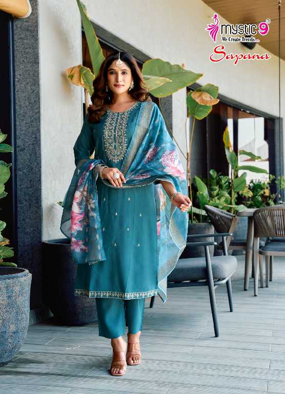 Mystic 9 Sapana Vol-1 Wholesale Roman Silk Straight Cut Catalogue