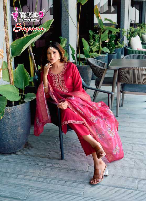 Mystic 9 Sapana Vol-1 Wholesale Roman Silk Straight Cut Catalogue