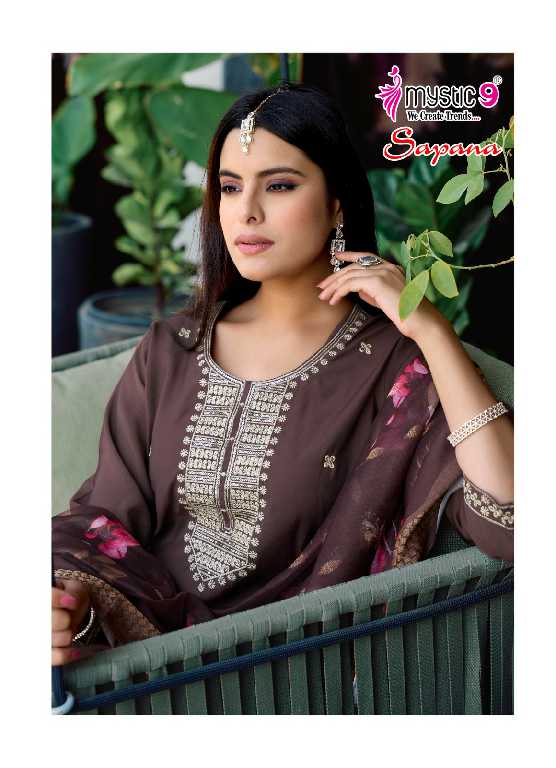Mystic 9 Sapana Vol-1 Wholesale Roman Silk Straight Cut Catalogue