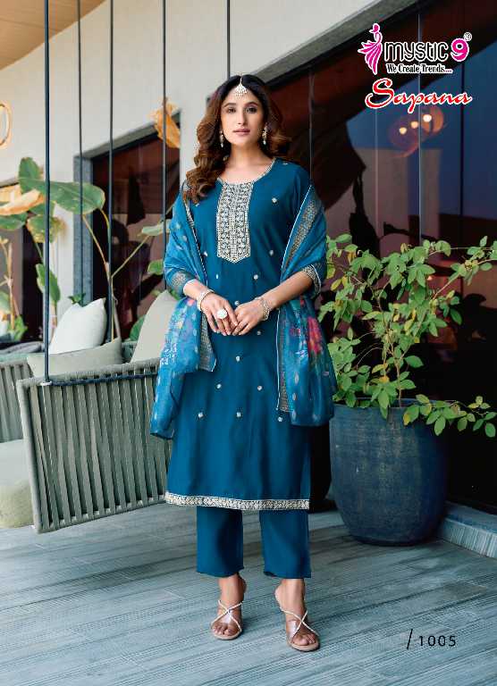 Mystic 9 Sapana Vol-1 Wholesale Roman Silk Straight Cut Catalogue