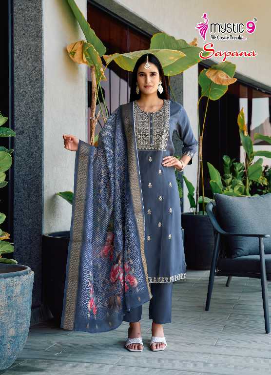 Mystic 9 Sapana Vol-1 Wholesale Roman Silk Straight Cut Catalogue