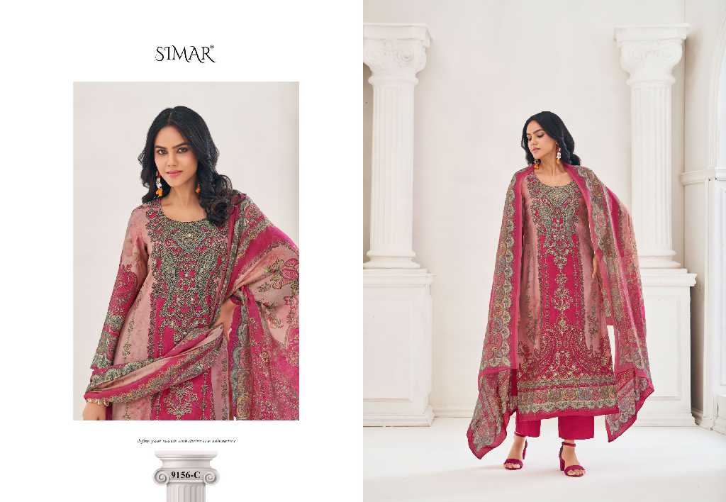 Glossy Simar Tara Wholesale Modal Muslin With Handwork Salwar Suits