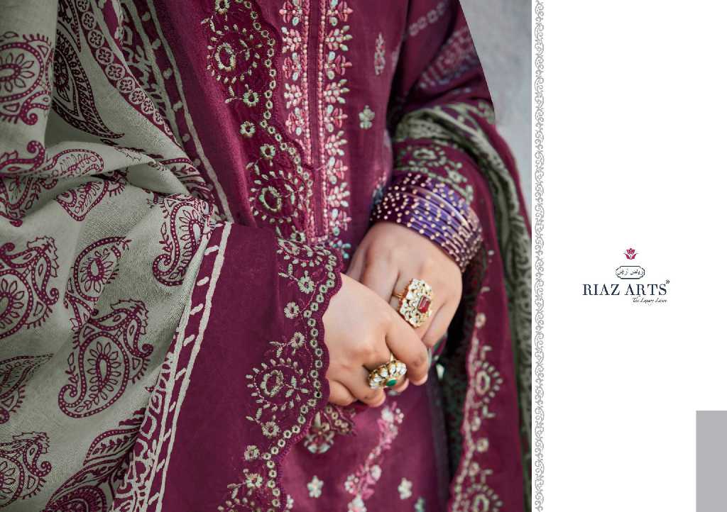 Riaz Arts Bin Saeed Vol-5 Wholesale Self Embroidery Work Dress Material