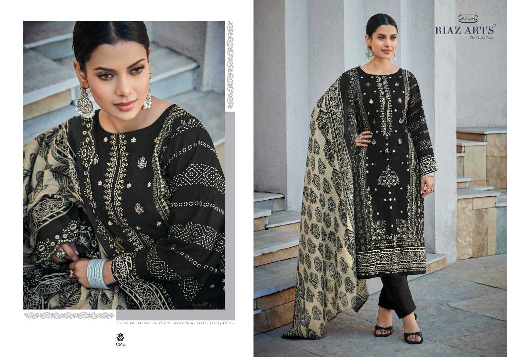 Riaz Arts Bin Saeed Vol-5 Wholesale Self Embroidery Work Dress Material