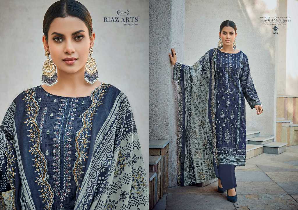 Riaz Arts Bin Saeed Vol-5 Wholesale Self Embroidery Work Dress Material