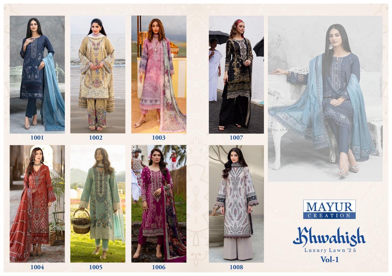 Mayur Khwahish Vol-1 Wholesale Luxury Lawn Cotton Dress Material