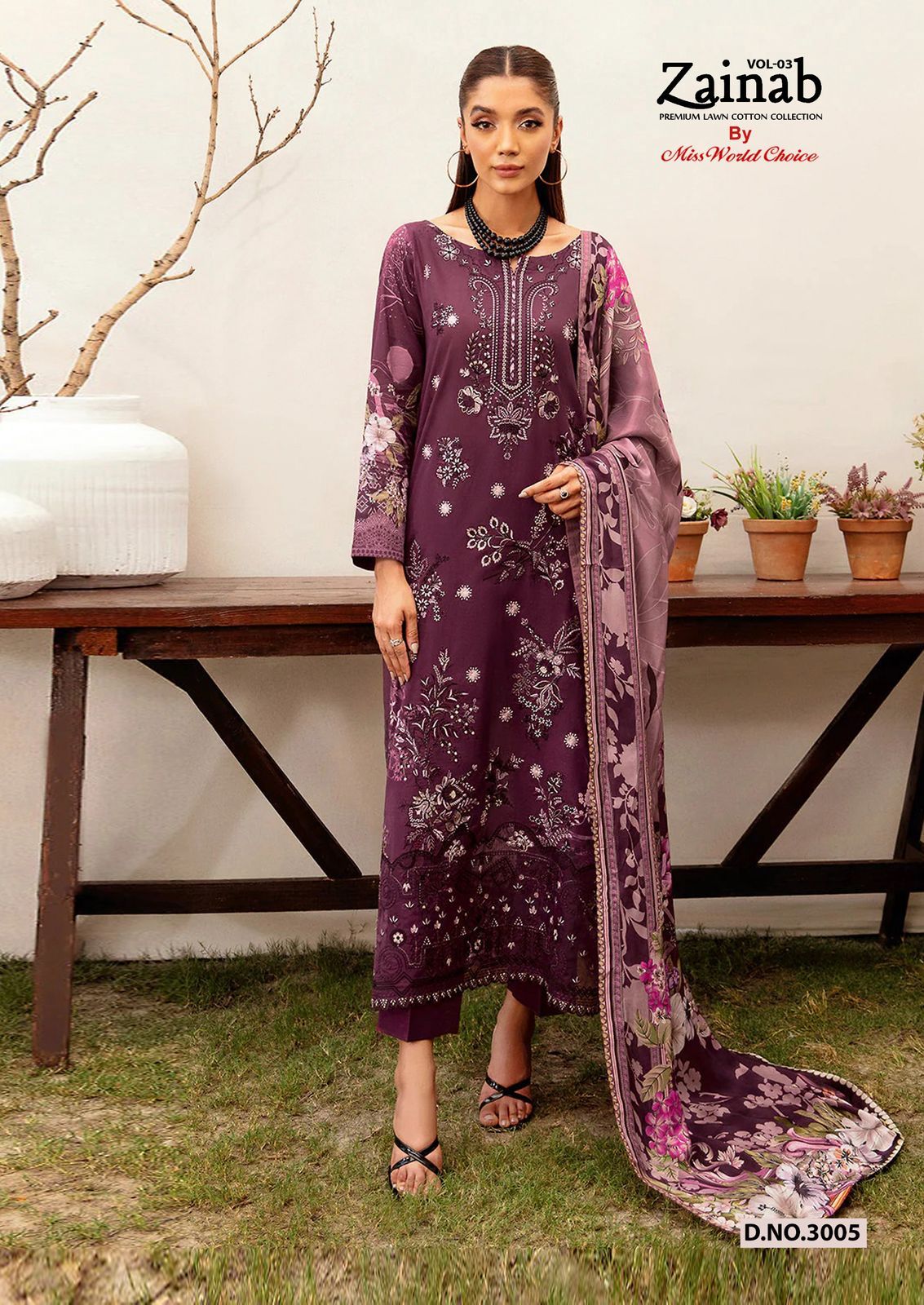 Miss World Zainab Vol-3 Wholesale Exclusive Karachi Print Cotton Dress Material