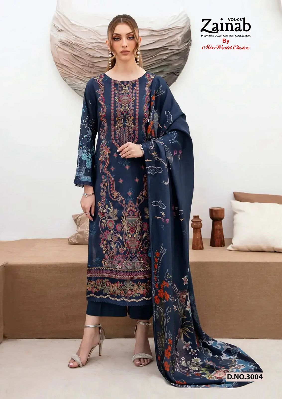Miss World Zainab Vol-3 Wholesale Exclusive Karachi Print Cotton Dress Material