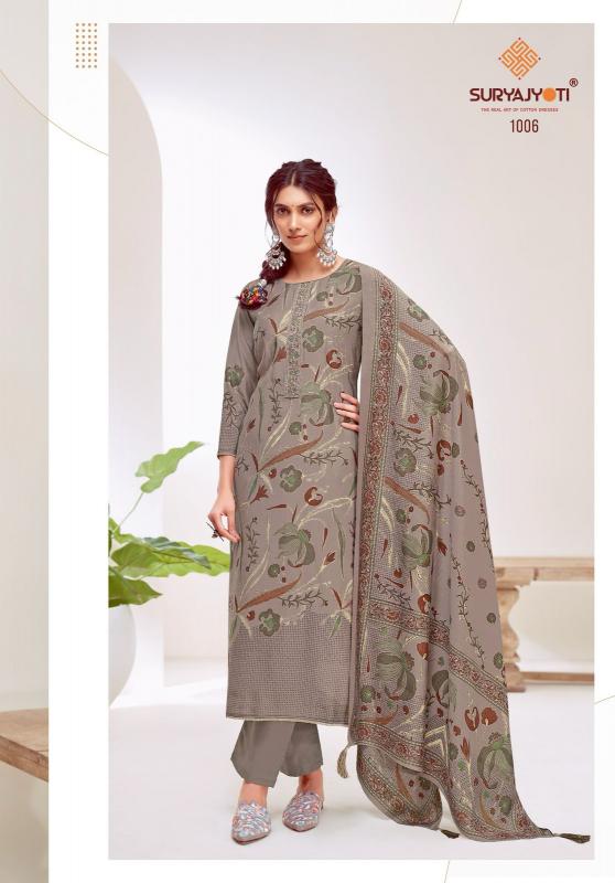kajal vol 1 by suryajyoti stylish modal discharge print unstitch 3pcs dress