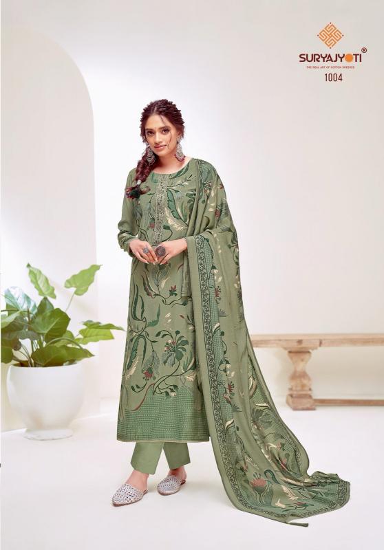 kajal vol 1 by suryajyoti stylish modal discharge print unstitch 3pcs dress