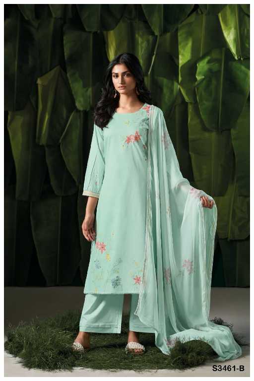 Ganga Gelila S3461 Wholesale Cotton Printed With Embroidery Salwar Suits