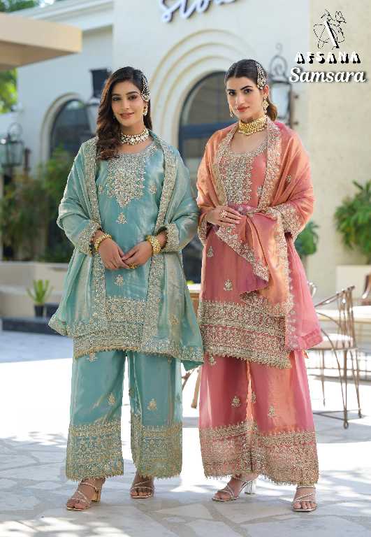 Afsana Samsara Wholesale Fancy Fabrics Readymade Pakistani Style Suits