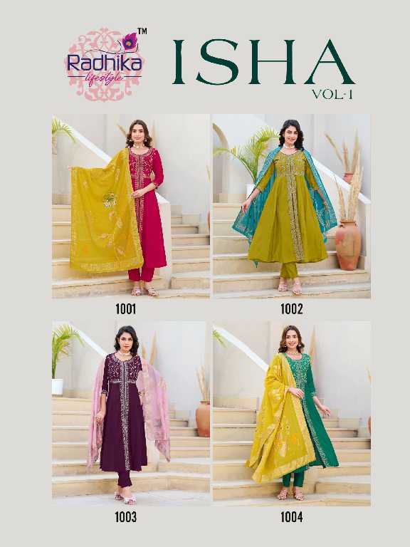 Radhika Lifestyle Isha Vol-1 Wholesale Gown With Centre Cut Pattern Suits