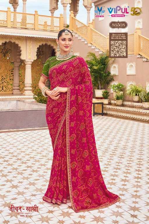 Vipul Jivan Sathi Vol-2 Wholesale Georgette Moss With Pattern Sarees