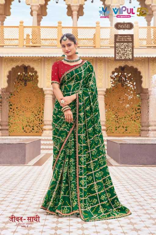 Vipul Jivan Sathi Vol-2 Wholesale Georgette Moss With Pattern Sarees