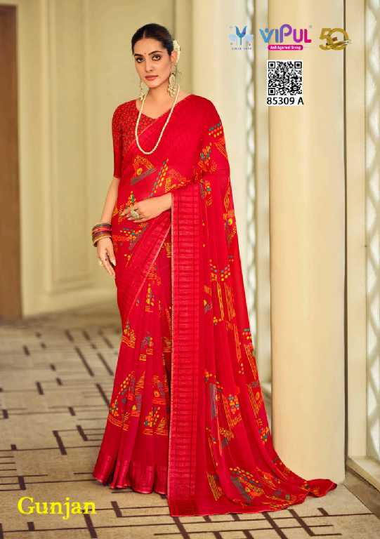 Vipul Gunjan Wholesale Georgette Shimmer Indian Sarees