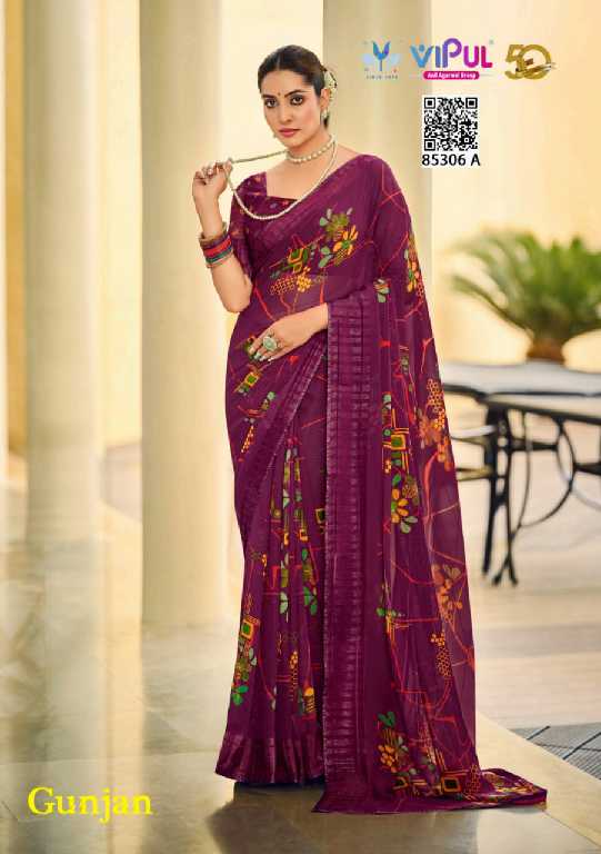 Vipul Gunjan Wholesale Georgette Shimmer Indian Sarees