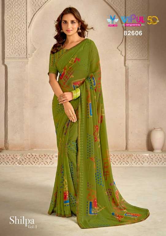 Vipul Shilpa Wholesale Georgette Weaving Border Sarees