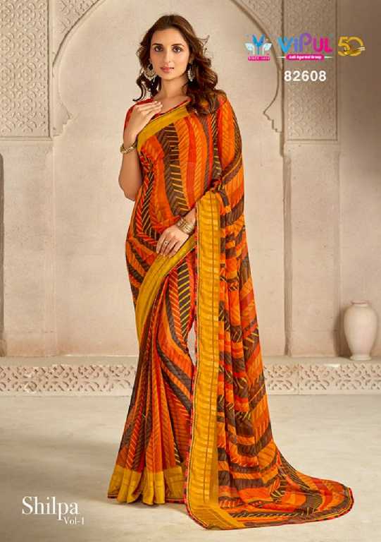 Vipul Shilpa Wholesale Georgette Weaving Border Sarees