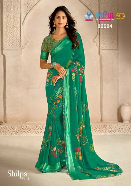 Vipul Shilpa Wholesale Georgette Weaving Border Sarees