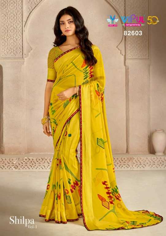 Vipul Shilpa Wholesale Georgette Weaving Border Sarees