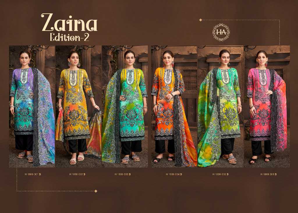 Harshit Zaina Vol-2 Wholesale Pure Viscose With Swarovski Diamond Work Dress Material