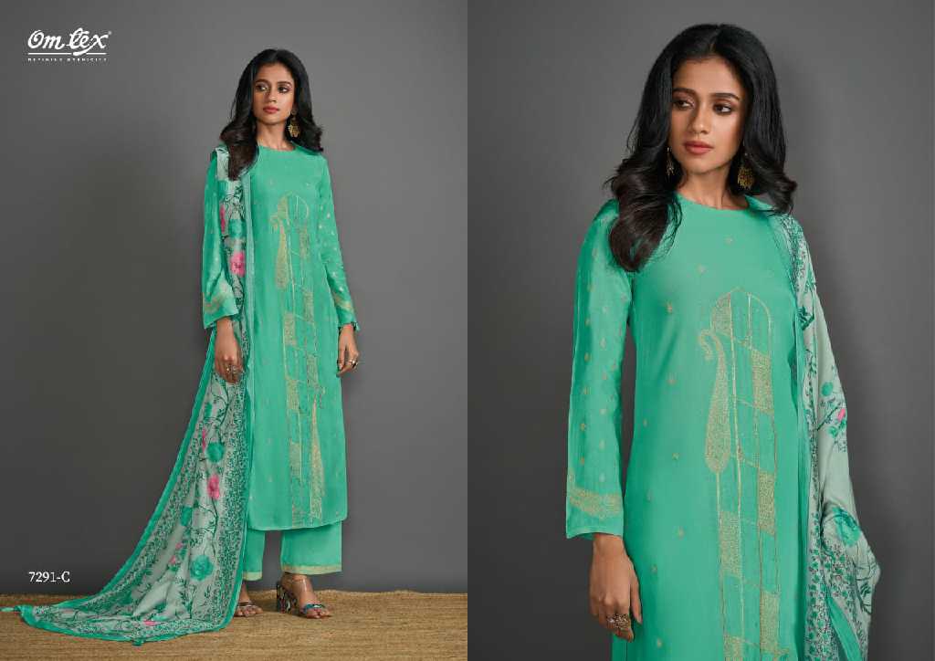Omtex Breeze Wholesale Muslin Jacquard With Handwork Salwar Suits