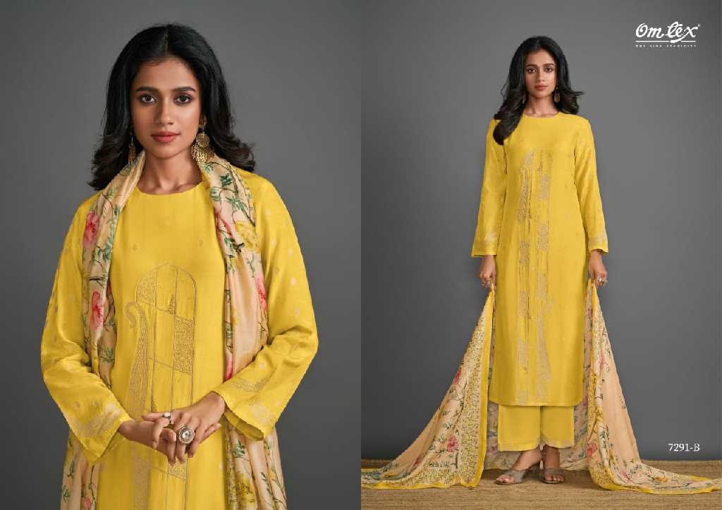 Omtex Breeze Wholesale Muslin Jacquard With Handwork Salwar Suits