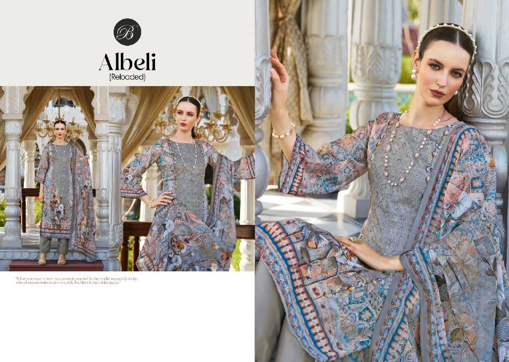 Belliza Albeli Wholesale Pure Jam Cotton With Embroidery Work Salwar Suits