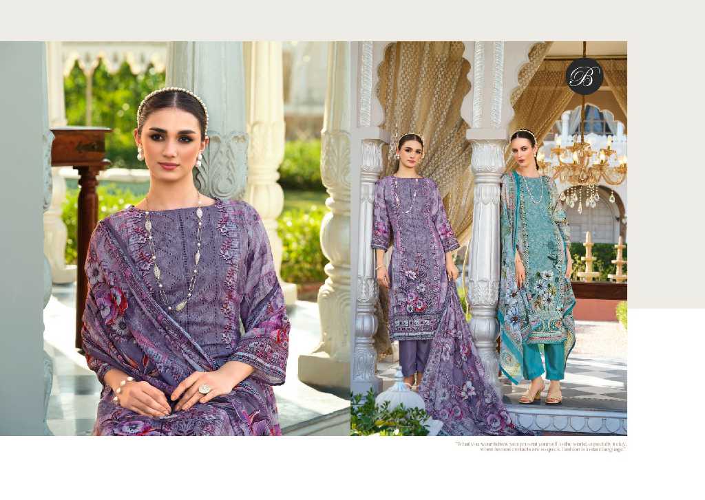 Belliza Albeli Wholesale Pure Jam Cotton With Embroidery Work Salwar Suits