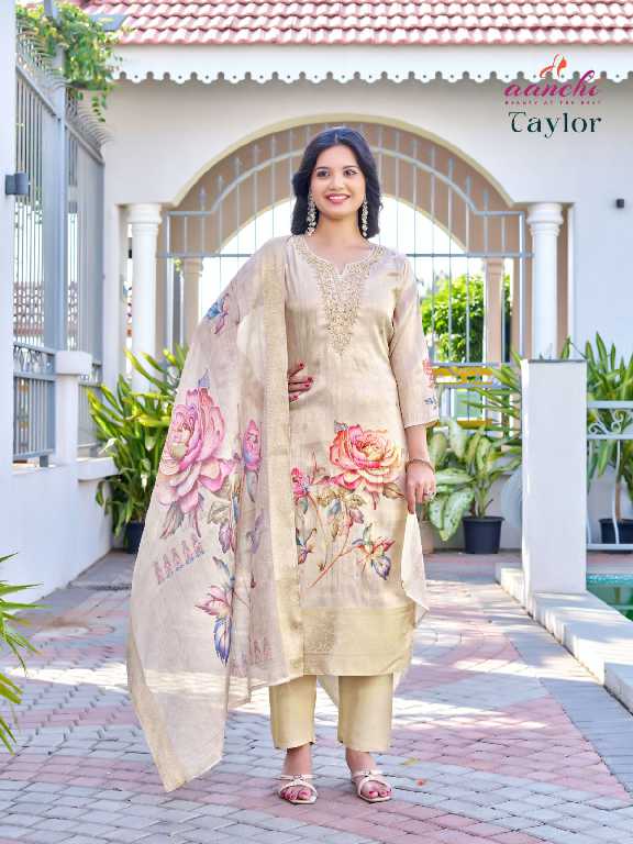 Aanchi Taylor Wholesale 3 Piece Set Straight Concept Readymade Suits