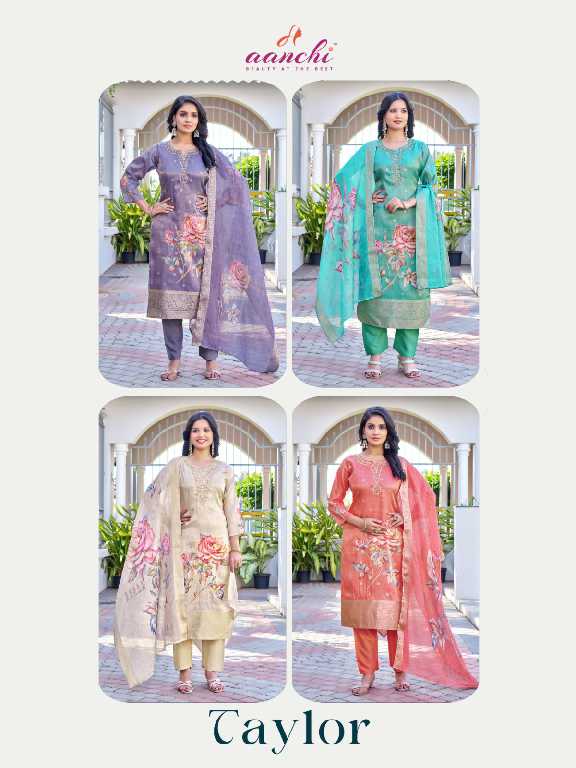 Aanchi Taylor Wholesale 3 Piece Set Straight Concept Readymade Suits