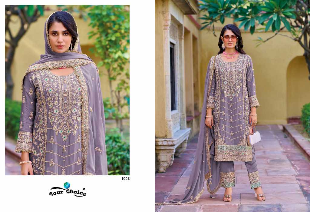 Your Choice Zarina Wholesale Heavy Chinon Free Size Stitched Suits