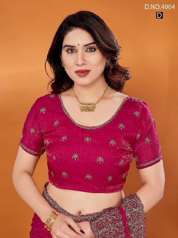 Jayshree D.no 4004 Colour Wholesale Fancy Chiffon With Stone Work Sarees