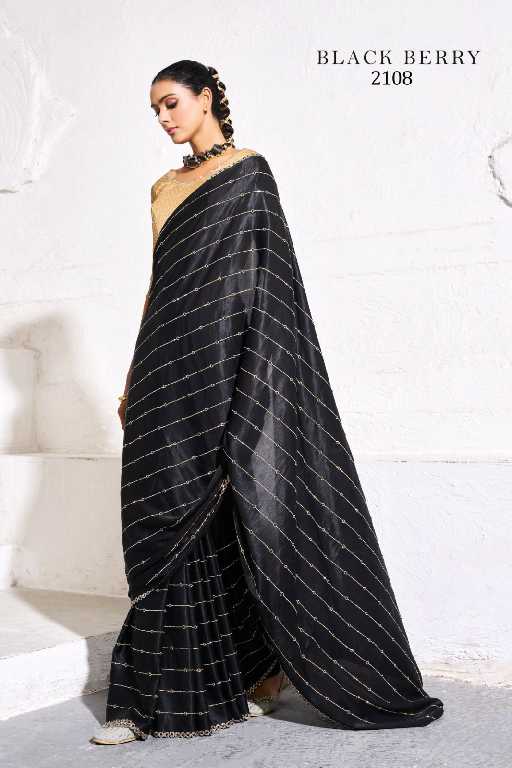 Kala Jamun Black Berry Wholesale Fancy Satin With Zari Work Sarees
