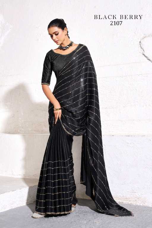 Kala Jamun Black Berry Wholesale Fancy Satin With Zari Work Sarees