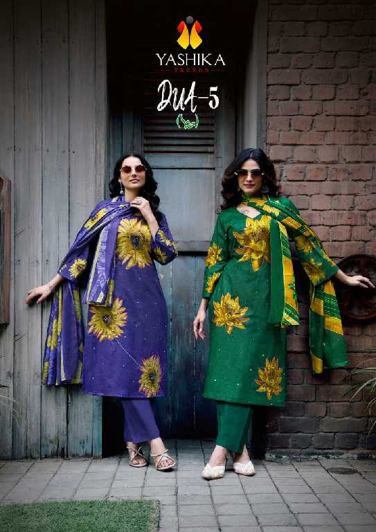 Yashika Dua Vol-5 Wholesale Heavy Cotton With Hand Work Dress Material
