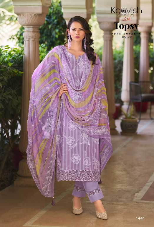 topsy Vol-2 by kaavish lawn cotton colour addition unstitch ladies suit