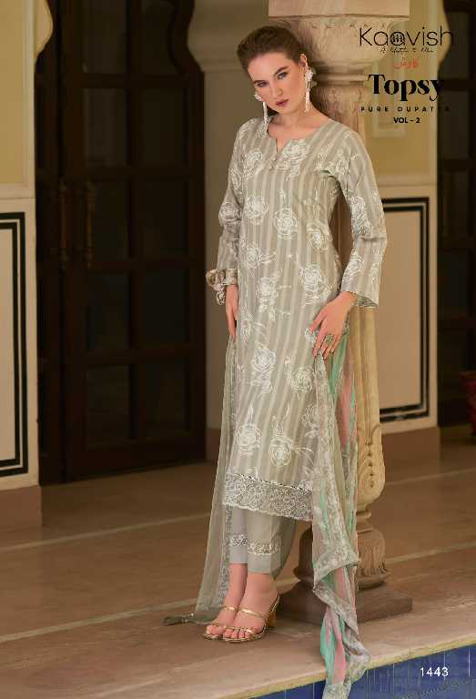 topsy Vol-2 by kaavish lawn cotton colour addition unstitch ladies suit