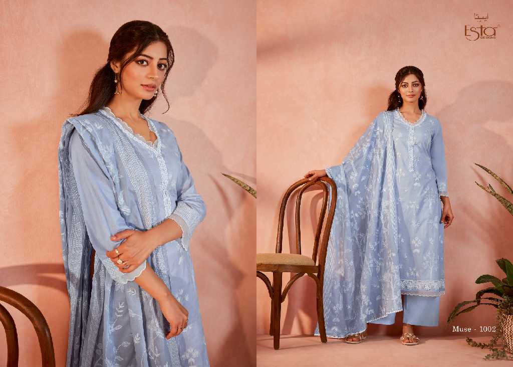 Esta Muse Wholesale Cotton Lawn With Heavy Embroidery Salwar Suits