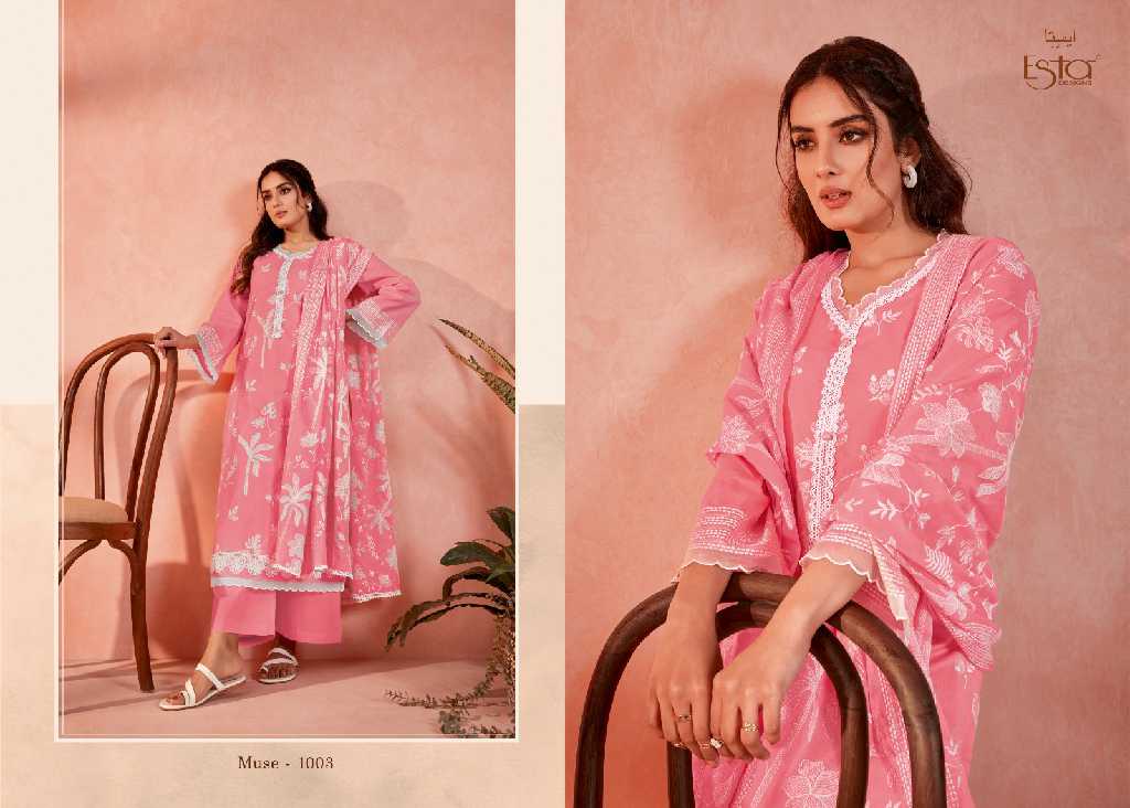 Esta Muse Wholesale Cotton Lawn With Heavy Embroidery Salwar Suits
