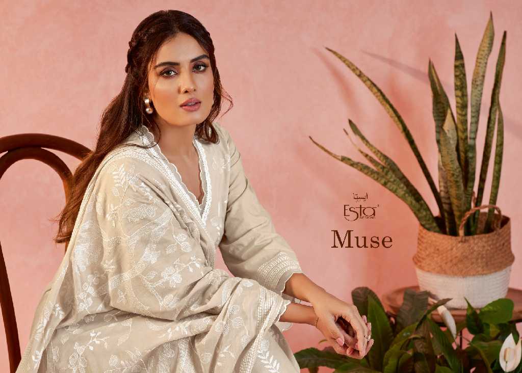 Esta Muse Wholesale Cotton Lawn With Heavy Embroidery Salwar Suits