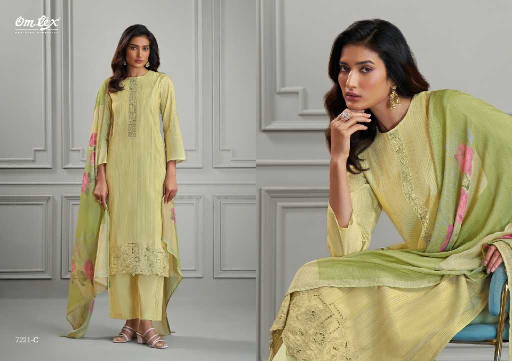 Omtex Divani Wholesale Lawn Cotton With Embroidery Work Salwar Suits