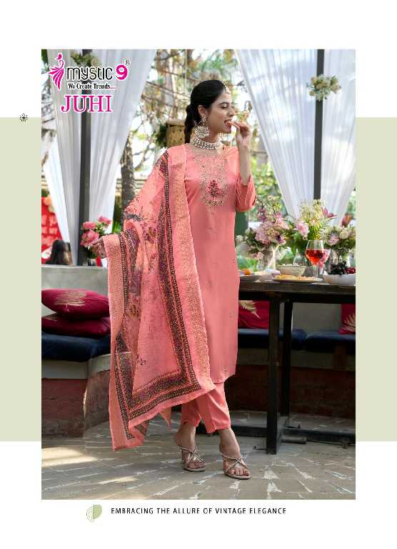 Mystic 9 Juhi Vol-1 Wholesale Gajji Silk Straight Cut Catalogue