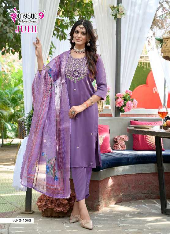 Mystic 9 Juhi Vol-1 Wholesale Gajji Silk Straight Cut Catalogue