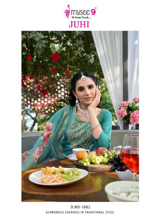 Mystic 9 Juhi Vol-1 Wholesale Gajji Silk Straight Cut Catalogue